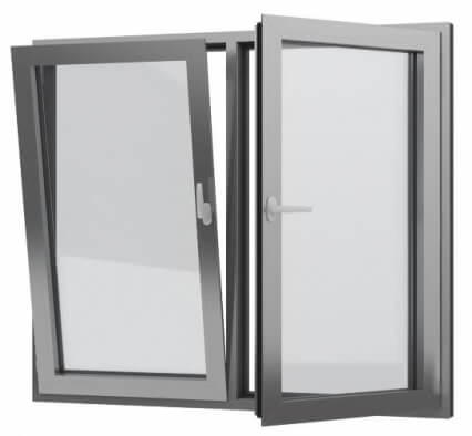 MB 86 aluminum windows open