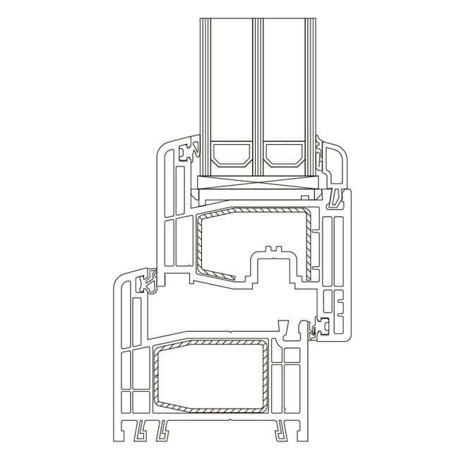 Trend Standard Sash PVC window line drawing